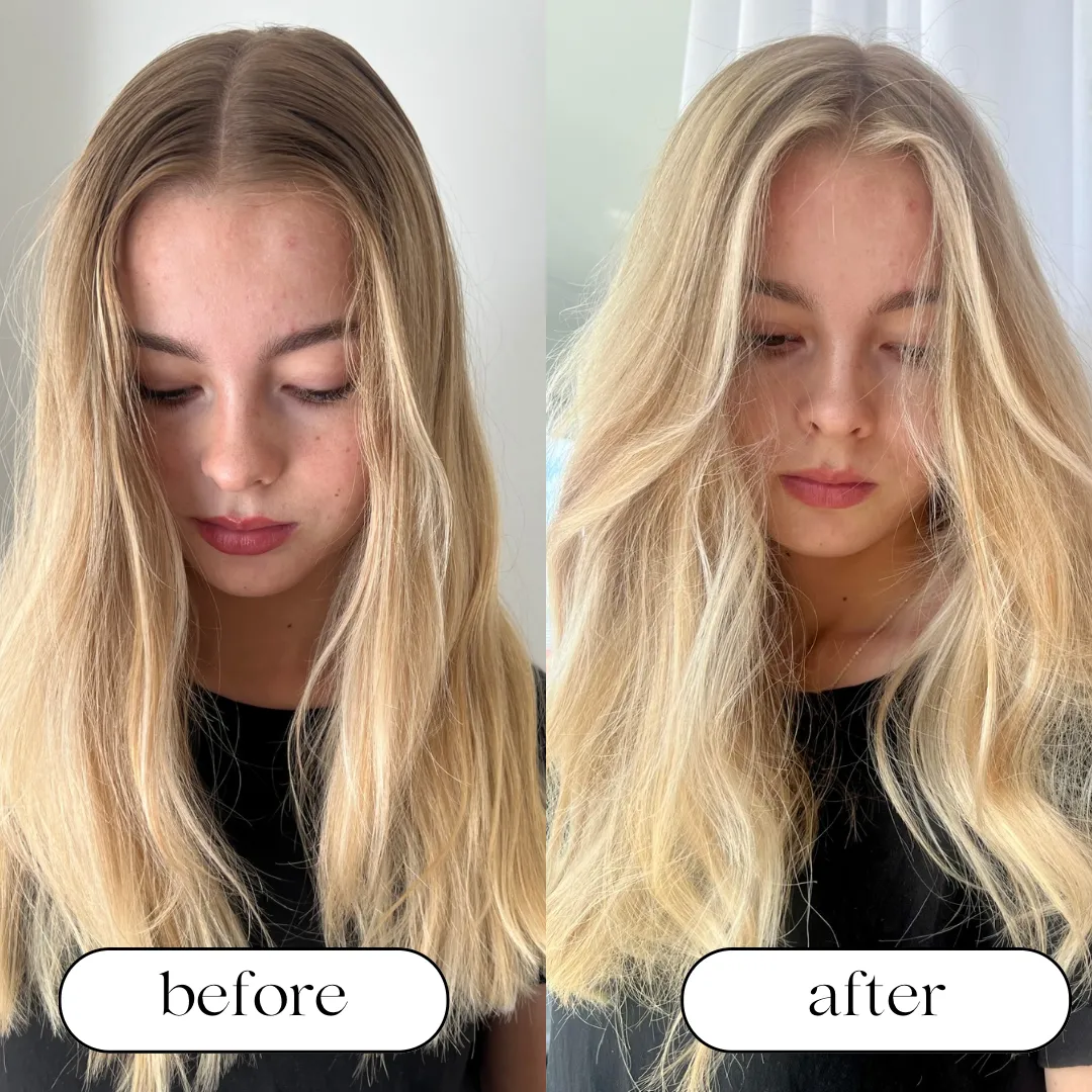 Before and after hair extension transformation 2