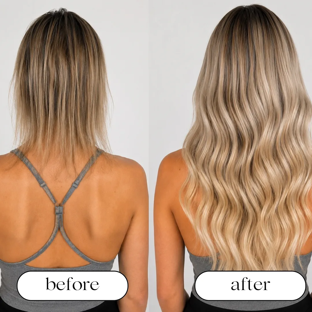 Hair extension transformation by Miss Pia Hair