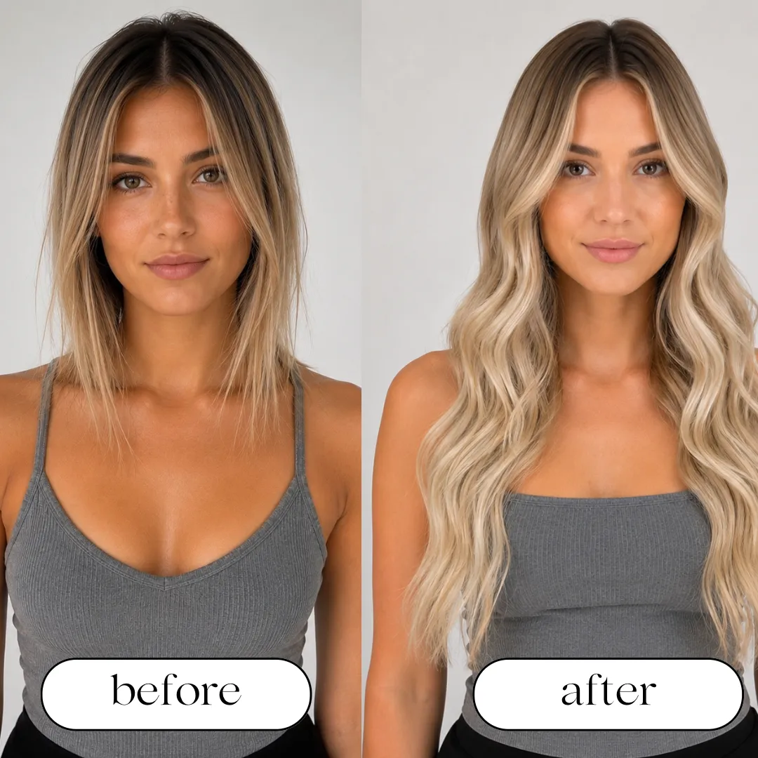 Miss Pia Hair extension before and after result